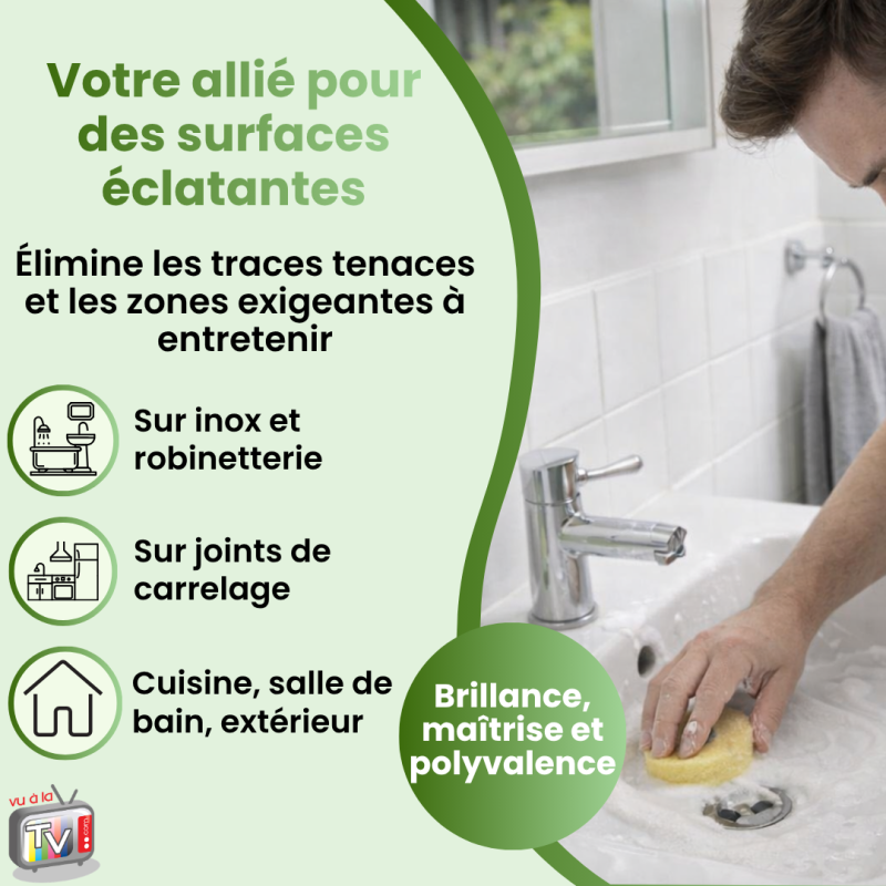 Pierre Clean | Nettoyant Alternative au Bicarbonate de soude | Lot de 2 | Avec Eponge Magique - VENTEO - Image 5