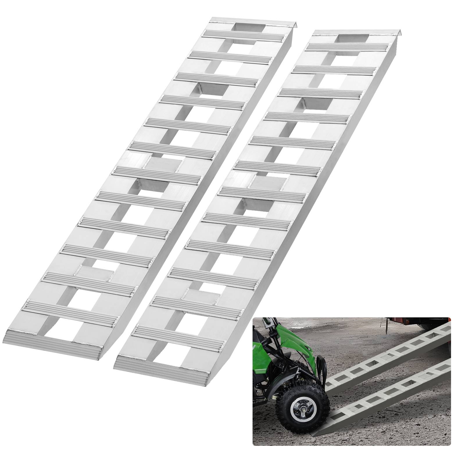 VEVOR Rampes aluminium 183x38cm (2pcs), capacité 6000 lb, pour moto, VTT, tracteur, tondeuse. - Image 1