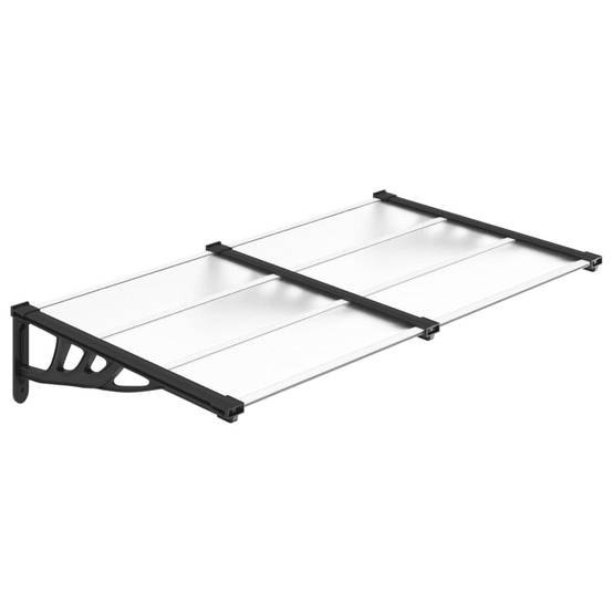 Store Banne - Auvent de porte Noir et transparent 152,5x90 cm Polycarbonate - MEUBLE PRO - Image 1