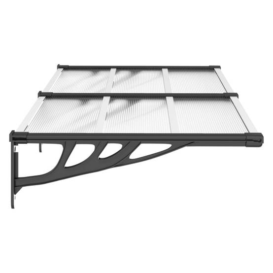 Store Banne - Auvent de porte Noir et transparent 152,5x90 cm Polycarbonate - MEUBLE PRO - Image 4