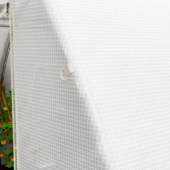 Bâche serre rechange Polyéthylène jardin potager protection intempéries 400x300x200cm Blanc - ComfortXL Outdoor Living - Image 8
