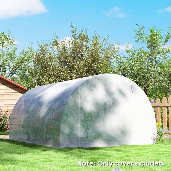 Bâche serre rechange Polyéthylène jardin potager protection intempéries 400x300x200cm Blanc - ComfortXL Outdoor Living - Image 7