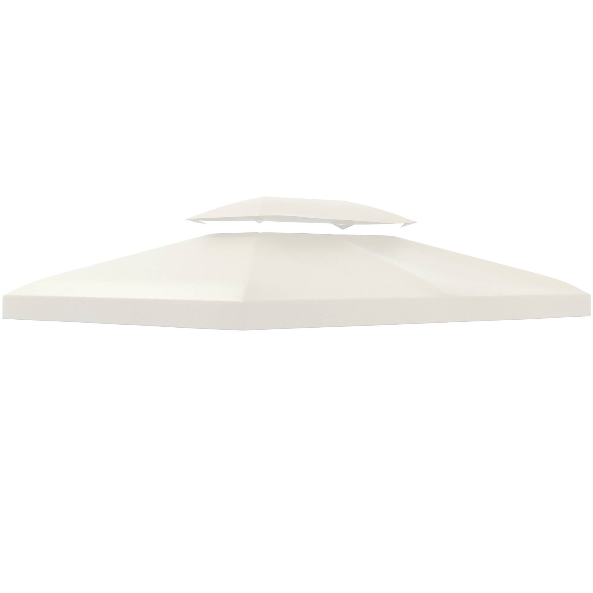 Toit rechange tonnelle 3x4 m imperméable double toit polyester blanc crème