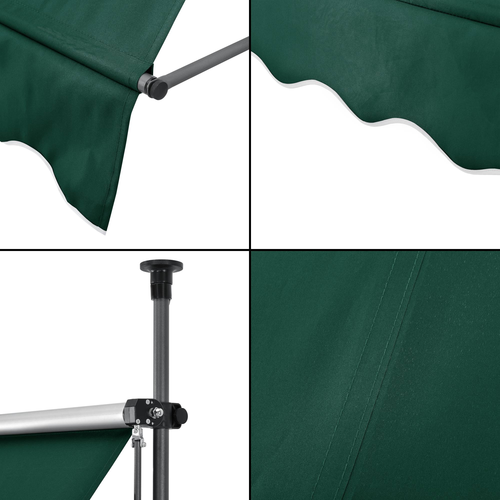 Pro.Tec - Store Banne Téléscopique Acier Polyester 350 x 120 x 220-309 cm Vert Foncé [pro.tec] - Image 6