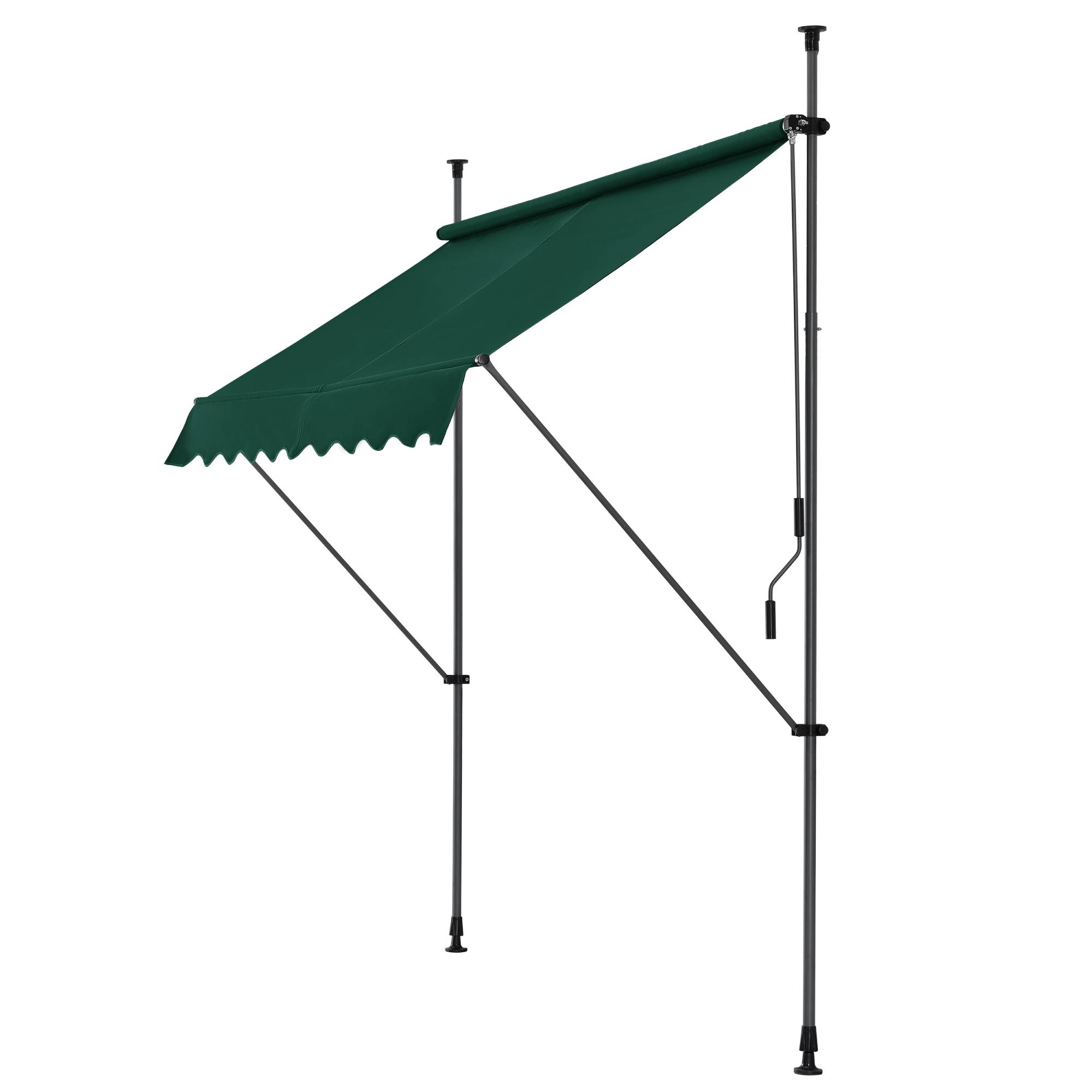 Pro.Tec - Store Banne Téléscopique Acier Polyester 350 x 120 x 220-309 cm Vert Foncé [pro.tec] - Image 2