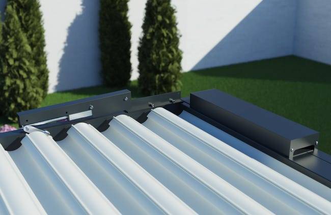 Pergola Bioclimatique Aluminium Adossée Motorisée Éclairée 2x3 Anthracite SV ORIAL France - Image 7