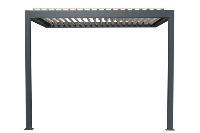 Pergola Bioclimatique Aluminium Adossée Motorisée Éclairée 2x3 Anthracite SV ORIAL France - Image 6