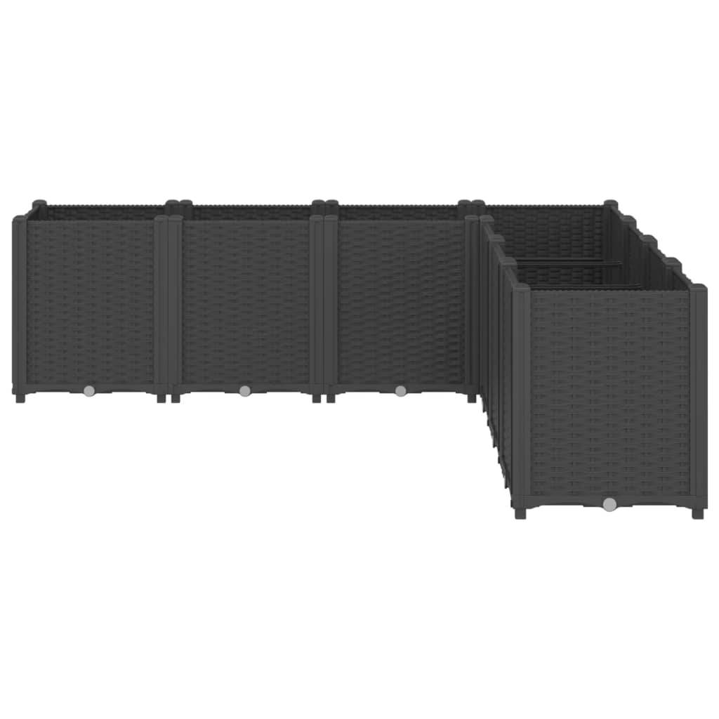 ComfortXL - Carré Potager Modulable XXL Polypropylène pour Jardin Extérieur Aspect Rotin 160x160x53 cm Noir - ComfortXL Outdoor Living - Image 3