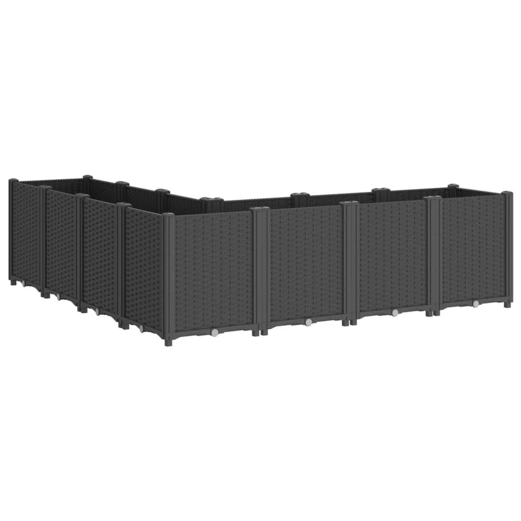 ComfortXL - Carré Potager Modulable XXL Polypropylène pour Jardin Extérieur Aspect Rotin 160x160x53 cm Noir - ComfortXL Outdoor Living - Image 5