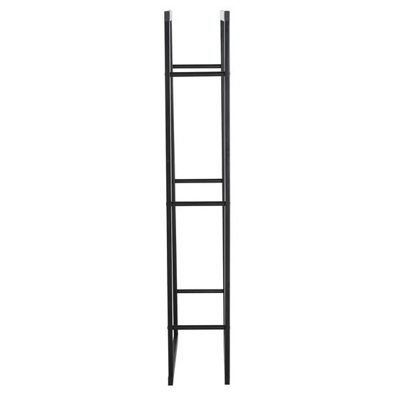 Range bûches Etagère porte bois de cheminée porte-bûches intérieur et extérieur charge max. 100 Kg dim. 60L x 25l x 150H cm métal noir - Image 9