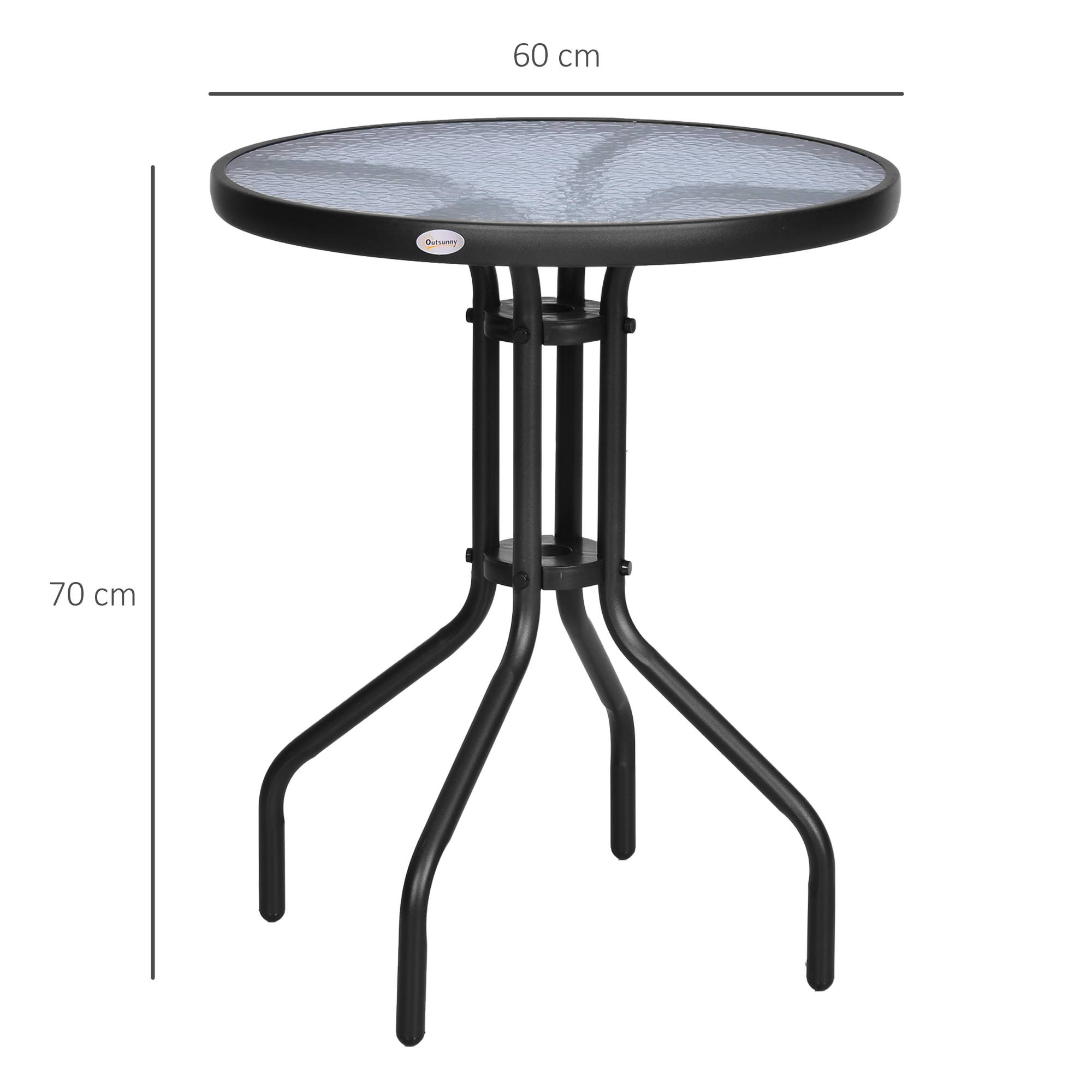 PANGIVO - Table de jardin métal et verre trempé noir 60 x 60 x 70 cm - PANGIVO - Image 5