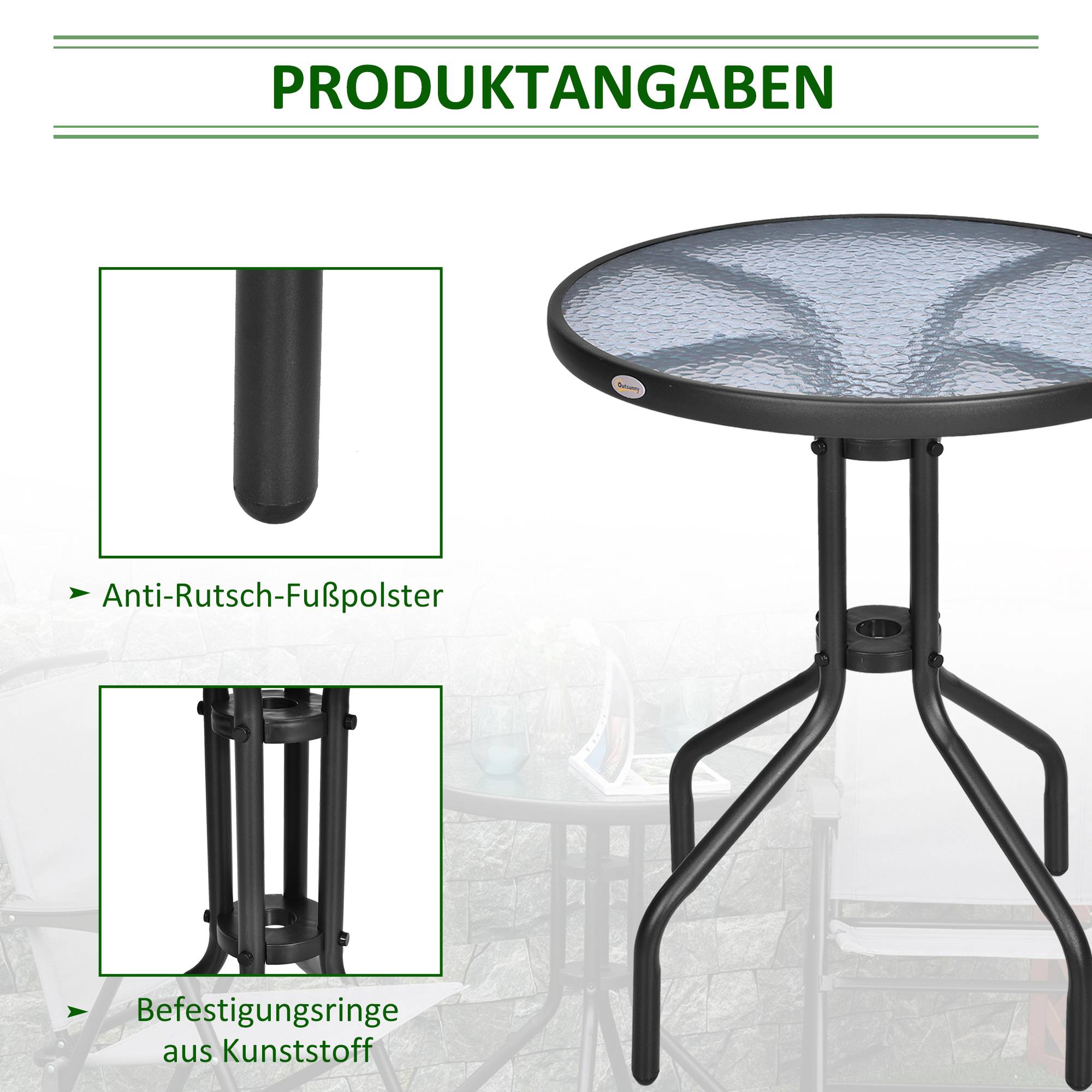 PANGIVO - Table de jardin métal et verre trempé noir 60 x 60 x 70 cm - PANGIVO - Image 8