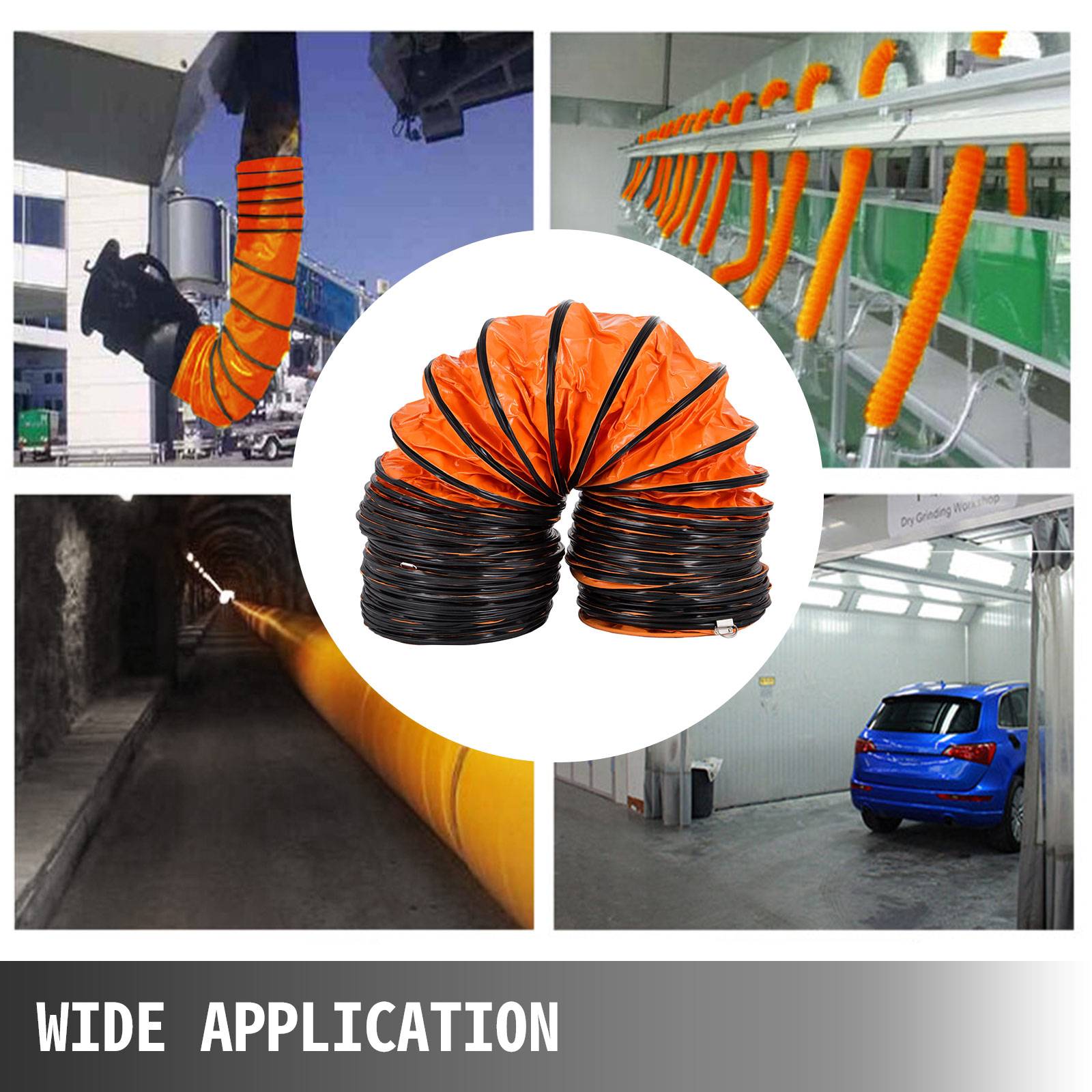 VEVOR Tuyau PVC 25 pi, gaine ventilation flexible 12 po, antideflagrant. Usines. - Image 7