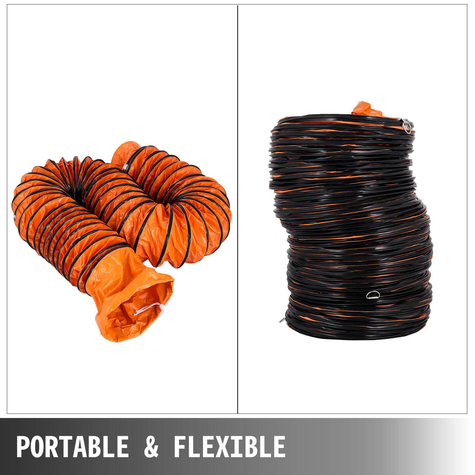 VEVOR Tuyau PVC 25 pi, gaine ventilation flexible 12 po, antideflagrant. Usines. - Image 3