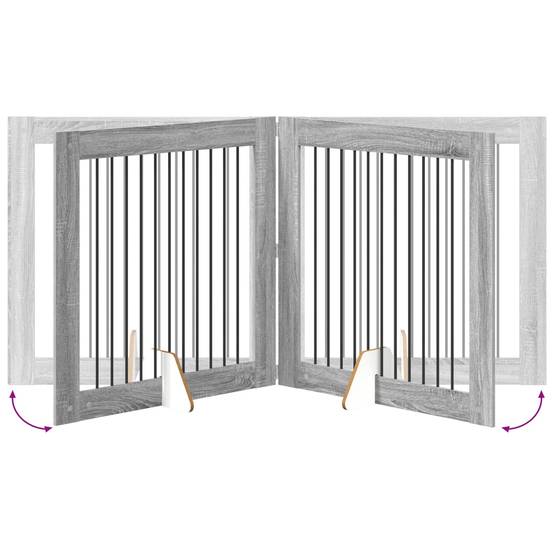 ComfortXL - Barrière de sécurité intérieure chien bois pliable 200,5cm gris sonoma - ComfortXL Outdoor Living - Image 7