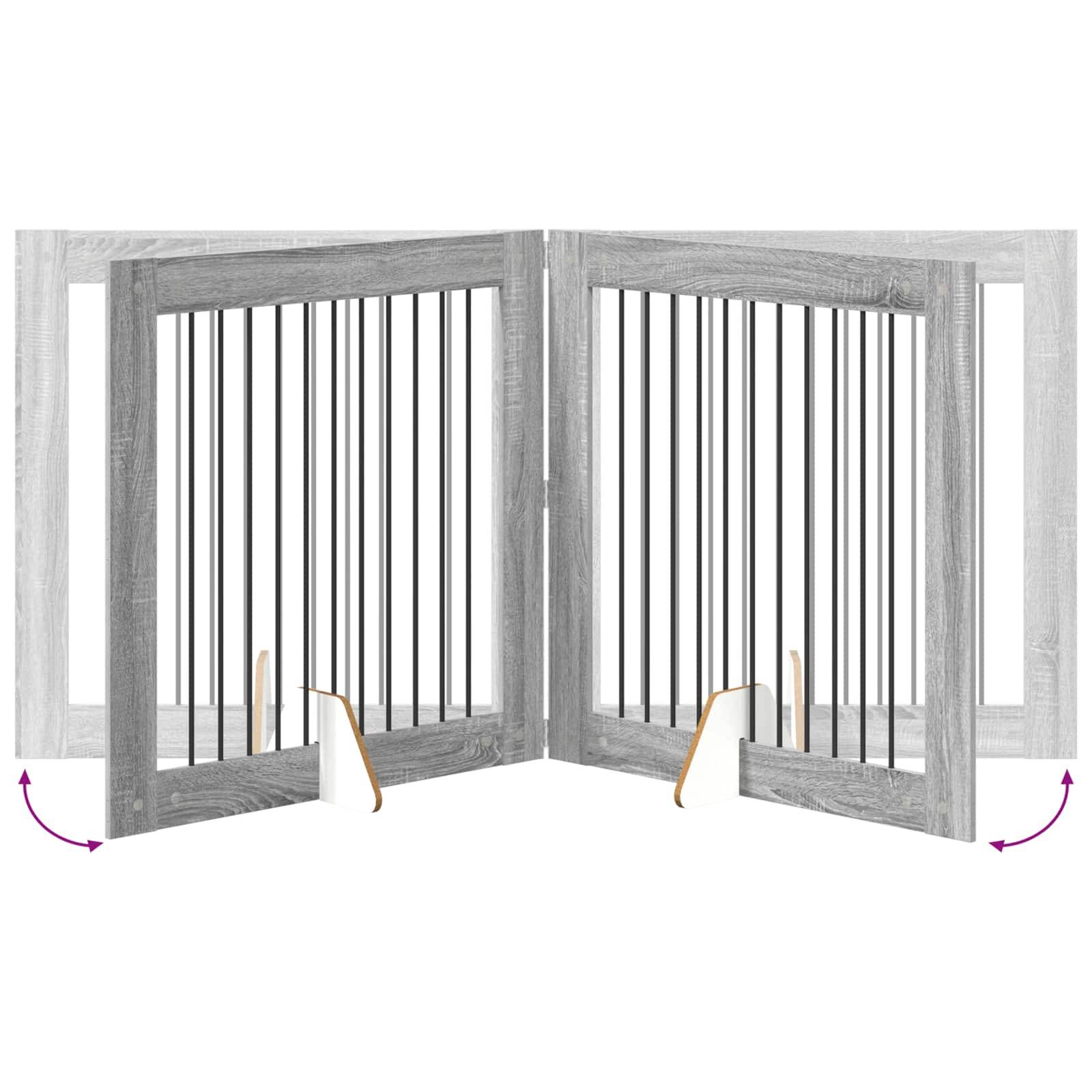 ComfortXL - Barrière de sécurité intérieure chien bois pliable 200,5cm gris sonoma - ComfortXL Outdoor Living - Image 7