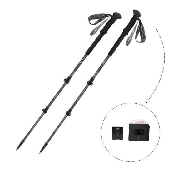 Bâtons de marche K2 (lot de 2) en fibre carbone + lumière - Léger et Pliable LOVORK - Image 2