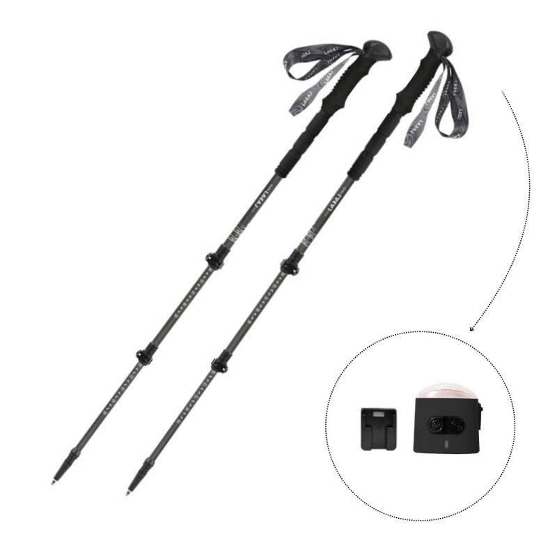 Bâtons de marche K2 (lot de 2) en fibre carbone + lumière - Léger et Pliable LOVORK - Image 2