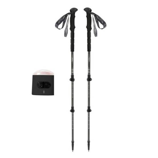 Bâtons de marche K2 (lot de 2) en fibre carbone + lumière - Léger et Pliable LOVORK - Image 1