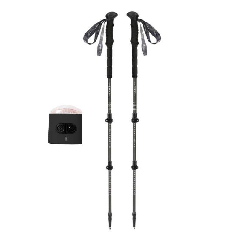 Bâtons de marche K2 (lot de 2) en fibre carbone + lumière - Léger et Pliable LOVORK - Image 1
