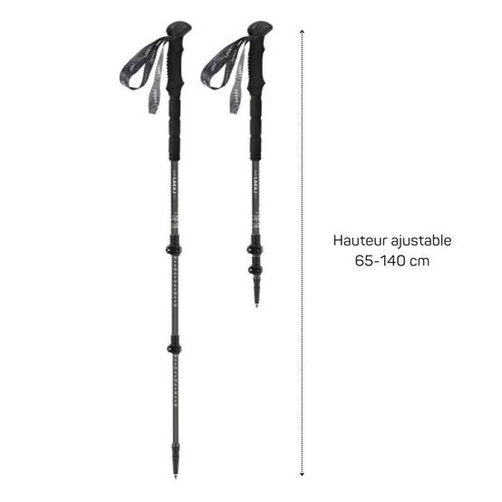 Bâtons de marche K2 (lot de 2) en fibre carbone + lumière - Léger et Pliable LOVORK - Image 3