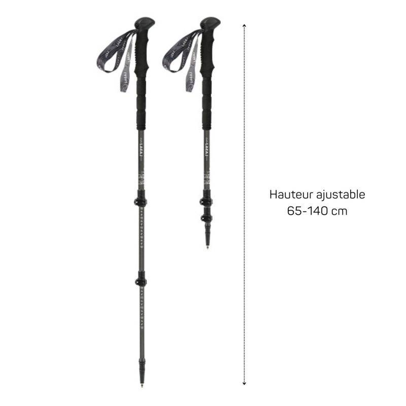 Bâtons de marche K2 (lot de 2) en fibre carbone + lumière - Léger et Pliable LOVORK - Image 3