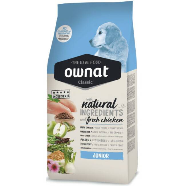 Croquettes Ownat Classic Junior pour chiot 12 kg