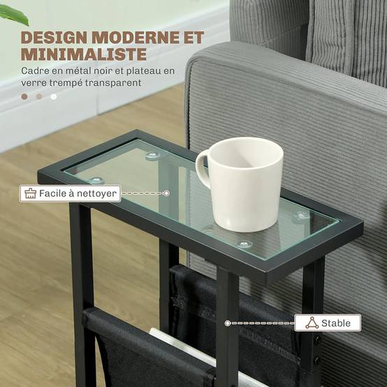KOMHTOM - Table d'appoint étroite 40 x 18 x 55,5 cm, en métal,noir - Image 7