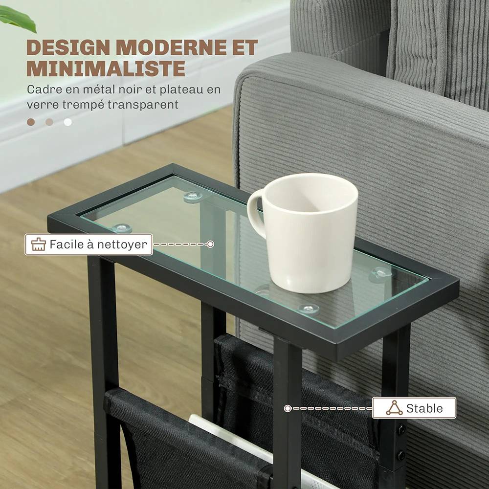 KOMHTOM - Table d'appoint étroite 40 x 18 x 55,5 cm, en métal,noir - Image 7