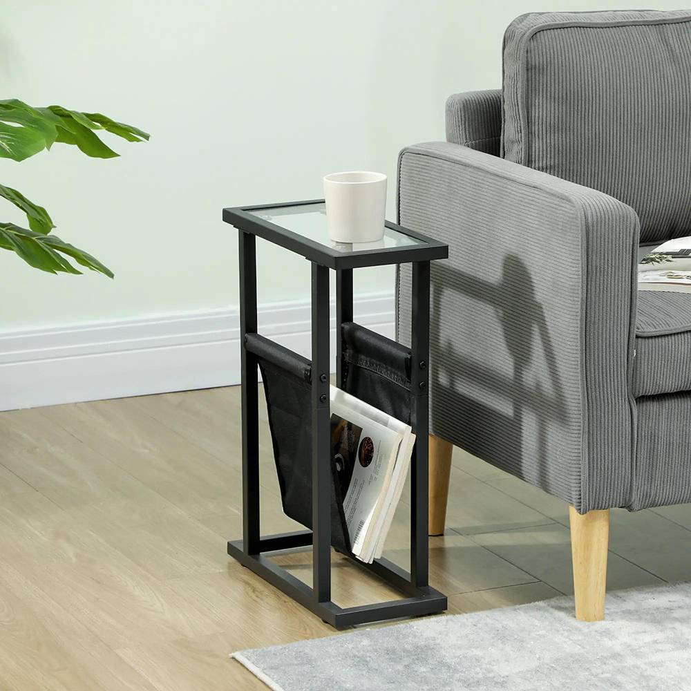 KOMHTOM - Table d'appoint étroite 40 x 18 x 55,5 cm, en métal,noir - Image 2