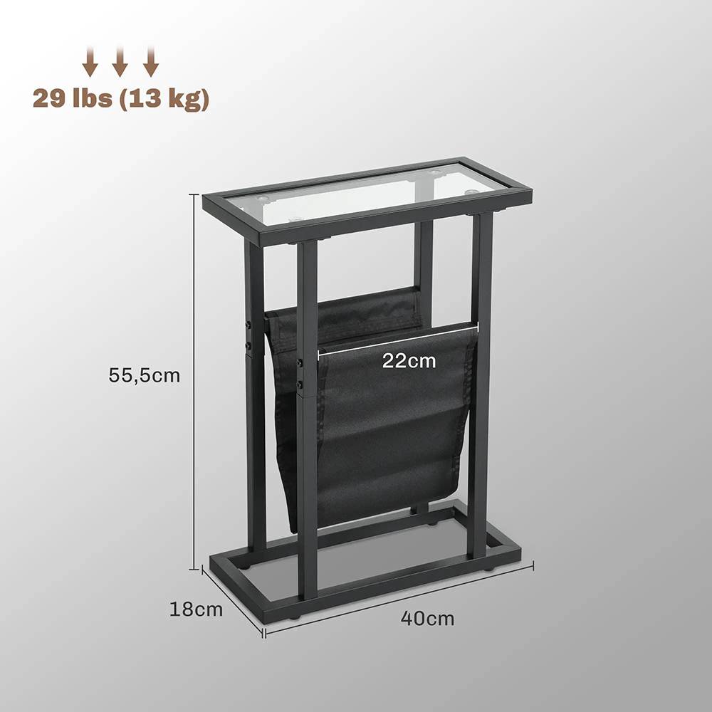 KOMHTOM - Table d'appoint étroite 40 x 18 x 55,5 cm, en métal,noir - Image 5