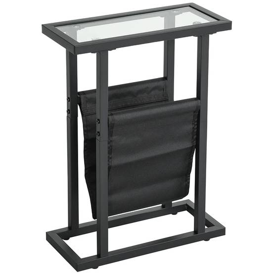 KOMHTOM - Table d'appoint étroite 40 x 18 x 55,5 cm, en métal,noir - Image 1