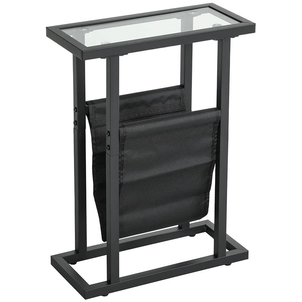 KOMHTOM - Table d'appoint étroite 40 x 18 x 55,5 cm, en métal,noir