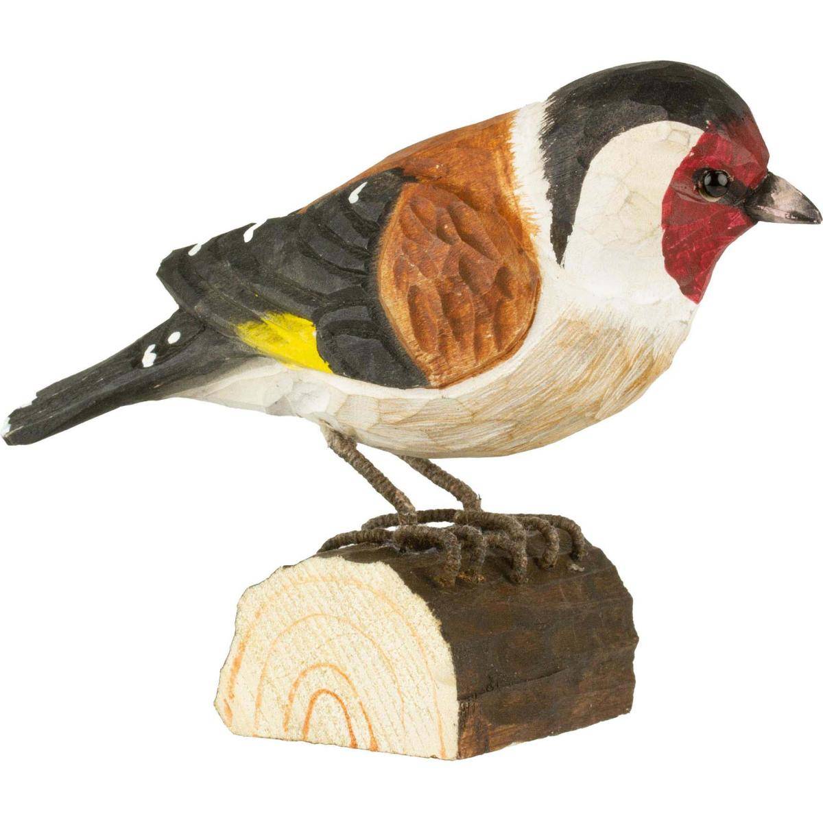 Chardonneret élégant en bois sculpté à la main - Image 1