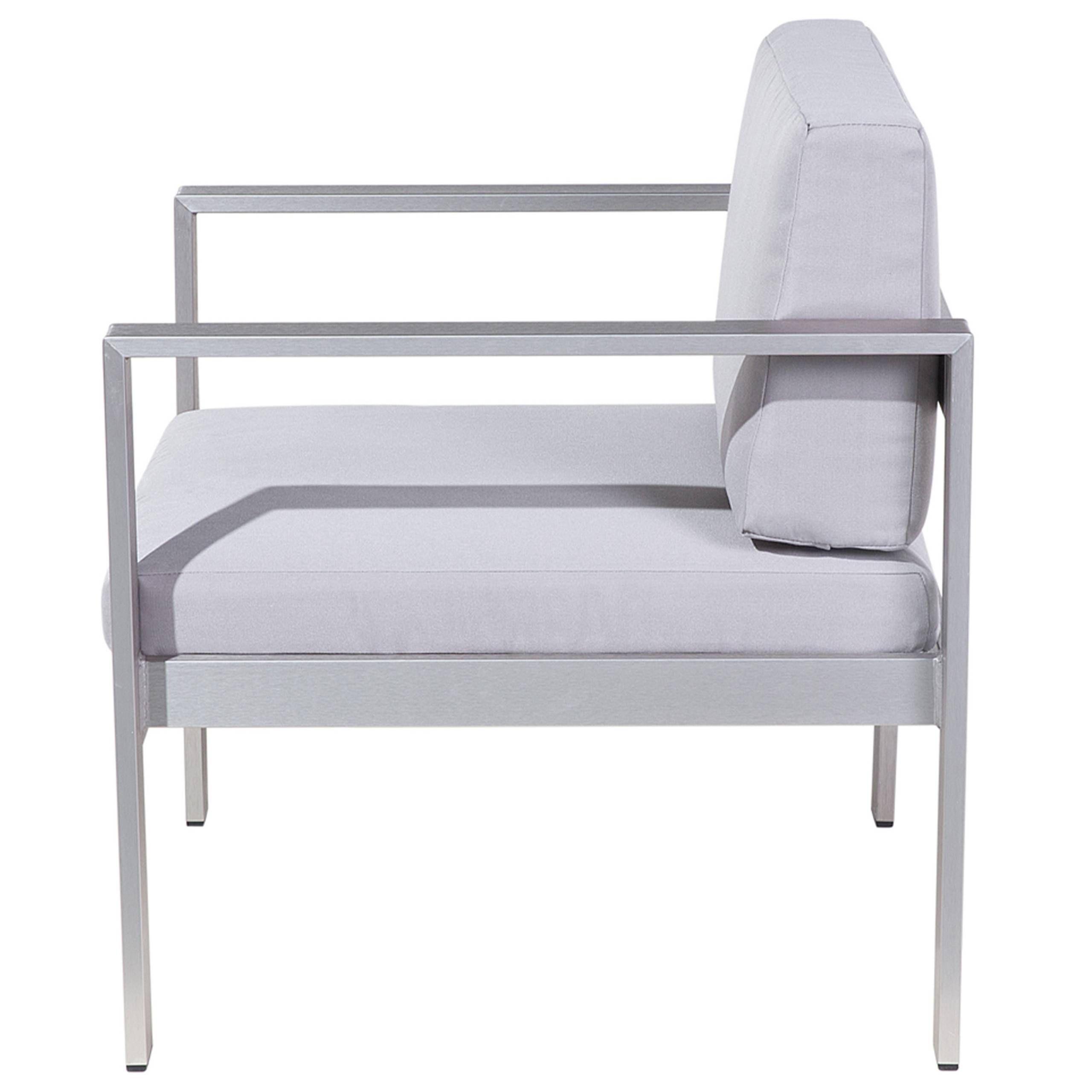Beliani - Fauteuil Aluminium Gris clair SALERNO - Beliani - Image 7