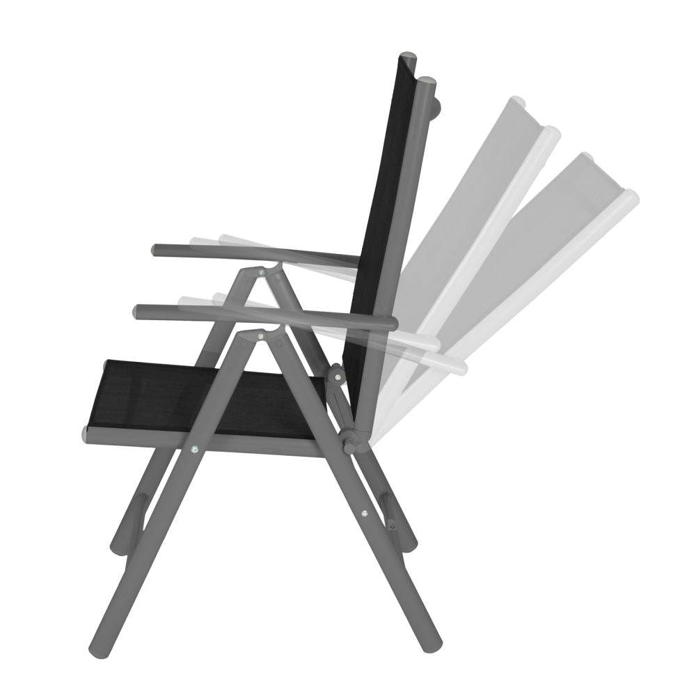 Helloshop26 - Lot de 2 chaises de jardin pliantes noir/anthracite - Image 3