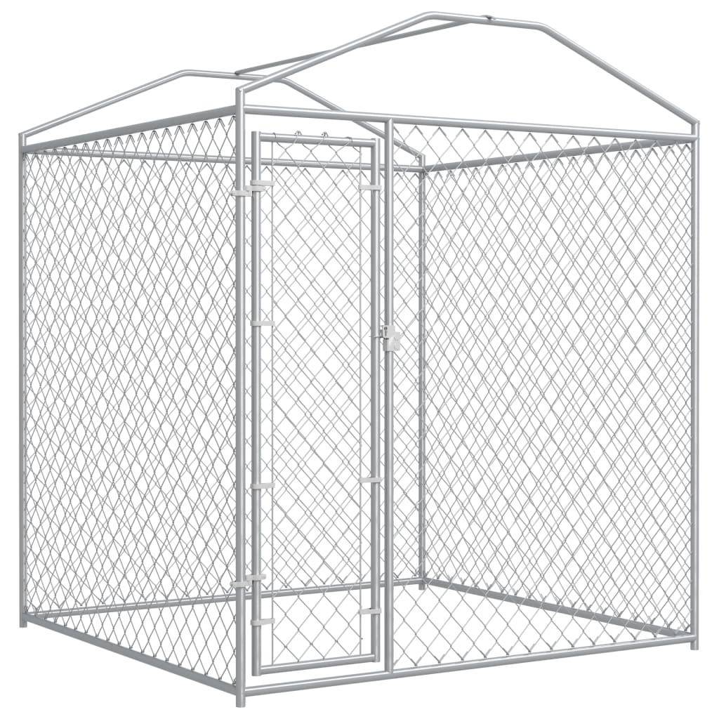 Chenil extérieur cage enclos parc animaux chien d'extérieur avec toit pour chiens 225 cm - Image 3