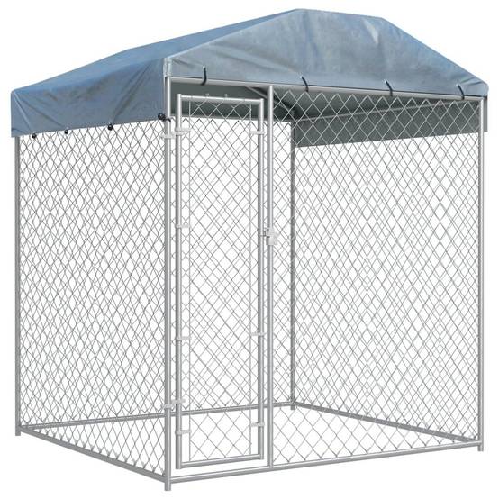 Chenil extérieur cage enclos parc animaux chien d'extérieur avec toit pour chiens 225 cm - Image 1