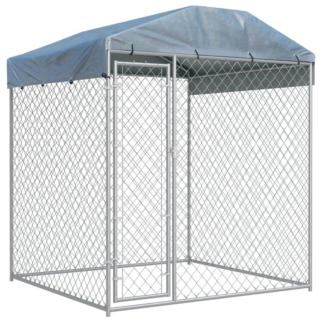 Chenil extérieur cage enclos parc animaux chien d'extérieur avec toit pour chiens 225 cm - Image 1