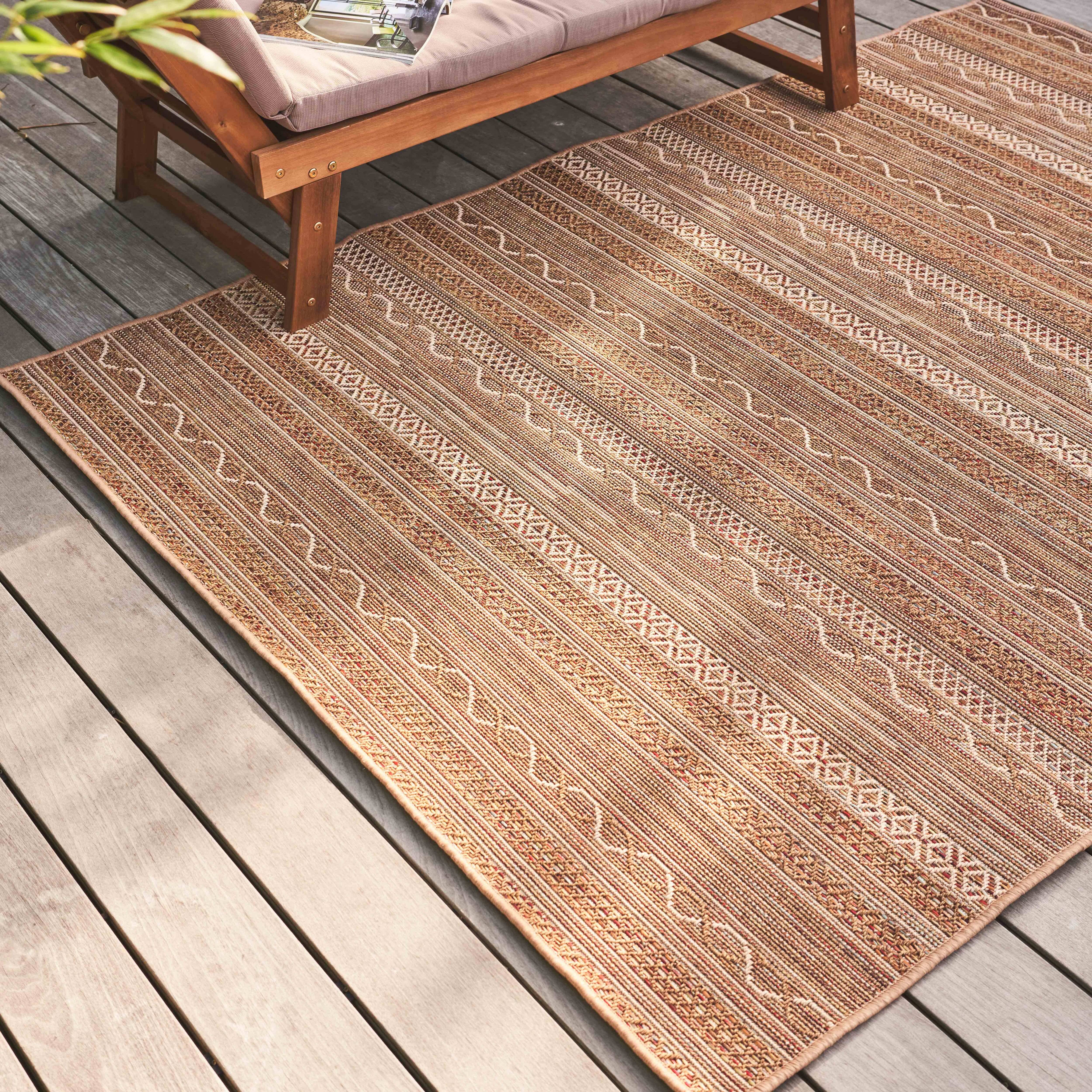 Oviala - Tapis rectangulaire en polypropylène 200x290 cm rouille Urda - Oviala - Image 3