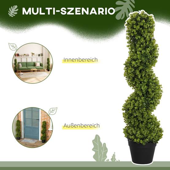 Lot de 2 Plantes Artificielles Plastique Intérieur Extérieur Anti UV Vert 90cm - ComfortXL Outdoor Living - Image 7
