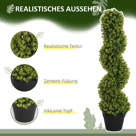 Lot de 2 Plantes Artificielles Plastique Intérieur Extérieur Anti UV Vert 90cm - ComfortXL Outdoor Living - Image 6