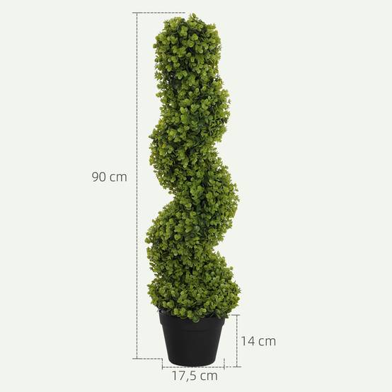 Lot de 2 Plantes Artificielles Plastique Intérieur Extérieur Anti UV Vert 90cm - ComfortXL Outdoor Living - Image 5