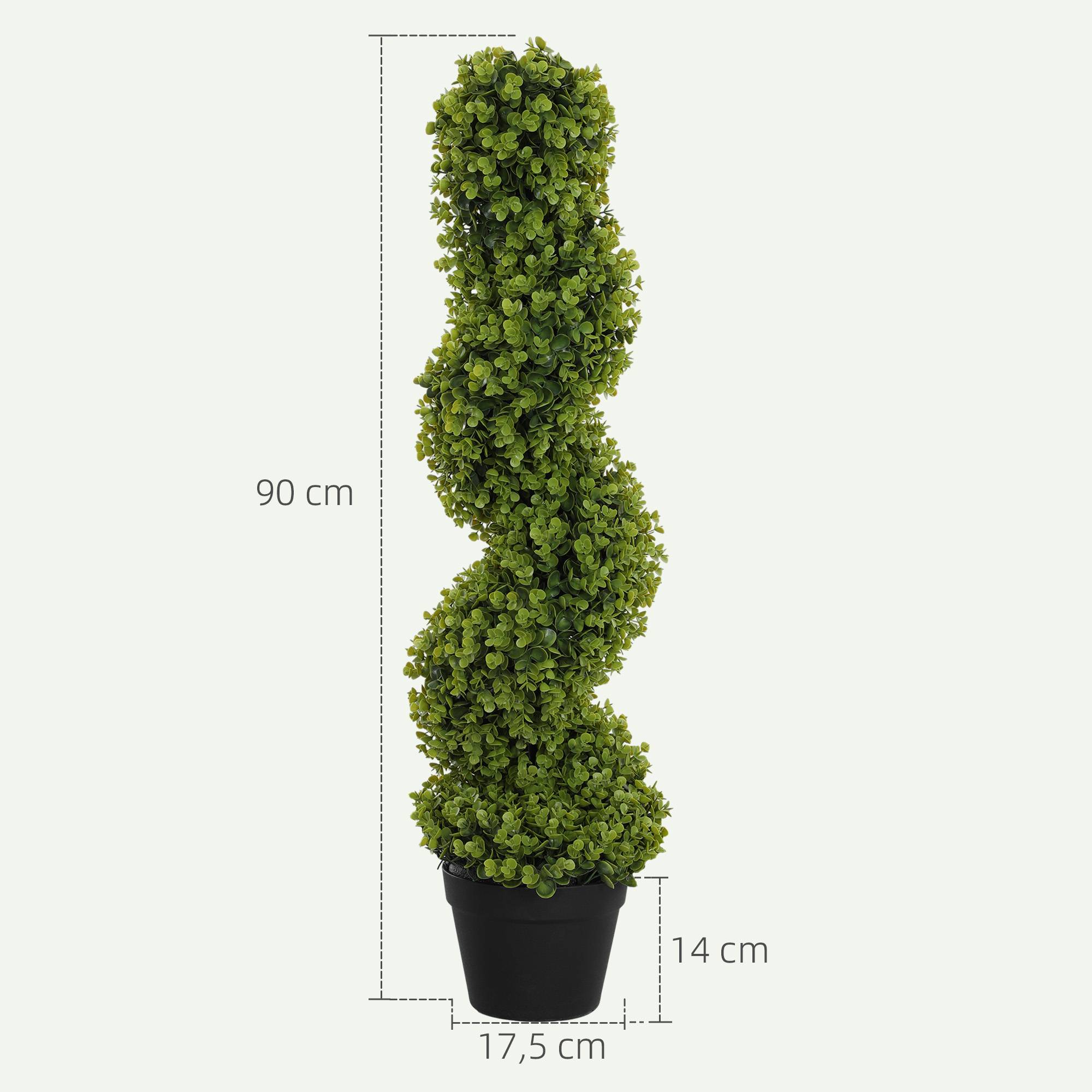 Lot de 2 Plantes Artificielles Plastique Intérieur Extérieur Anti UV Vert 90cm - ComfortXL Outdoor Living - Image 5