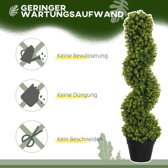 Lot de 2 Plantes Artificielles Plastique Intérieur Extérieur Anti UV Vert 90cm - ComfortXL Outdoor Living - Image 8