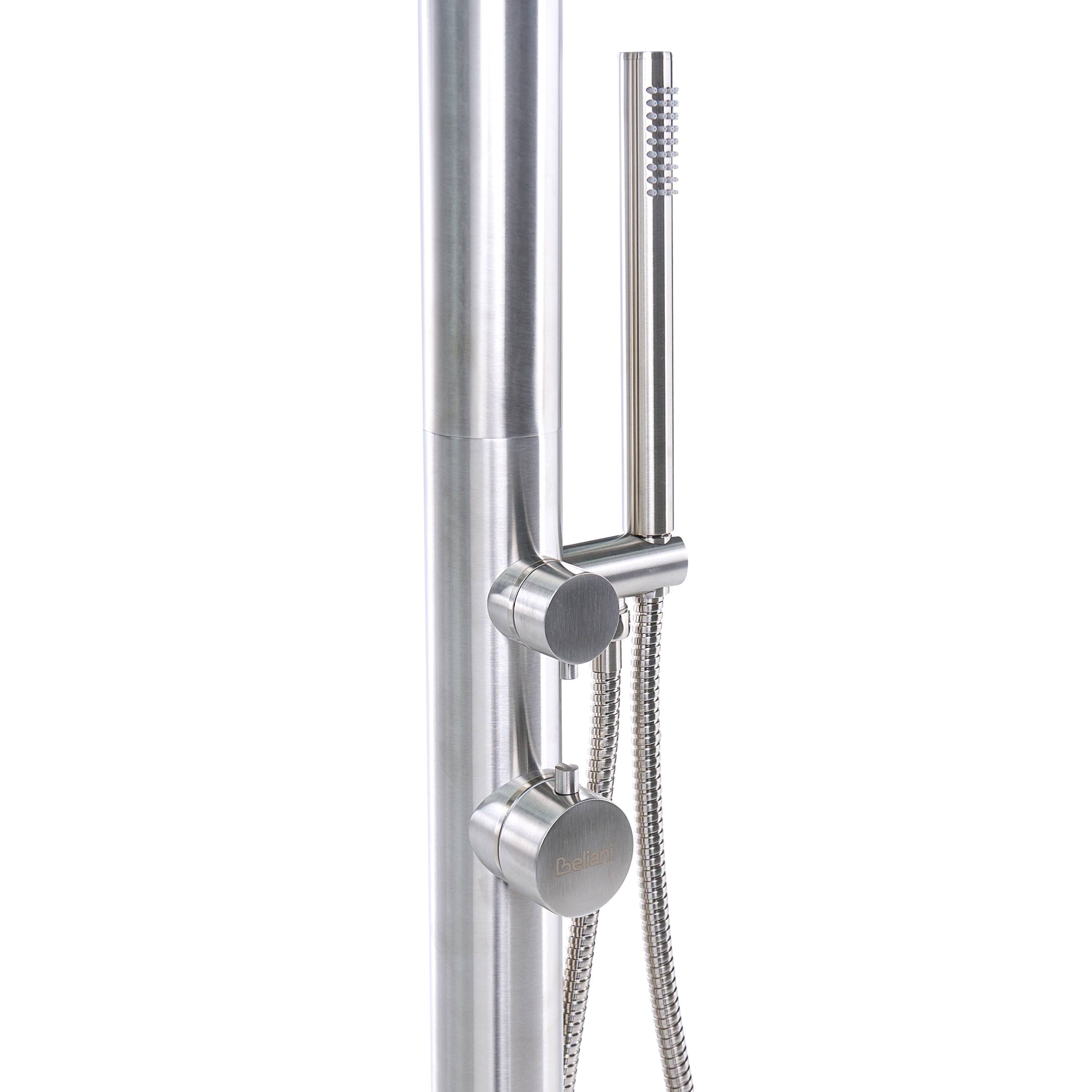 Beliani - Douche d'extérieur Acier inox Argenté SORAPATA - 57x17x230- Beliani - Image 7