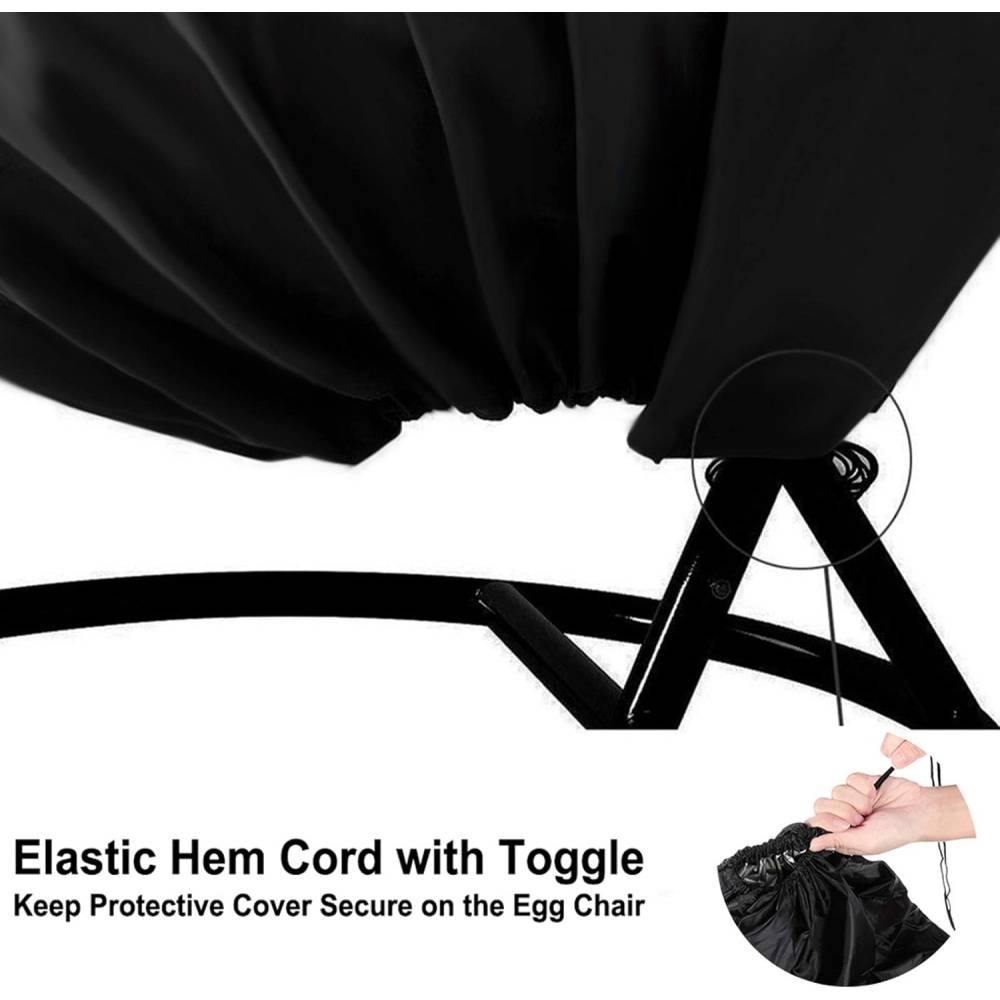 Housse de Protection pour Chaise Œuf Suspendue Imperméable avec Fermeture Éclair - Living123 - Image 10