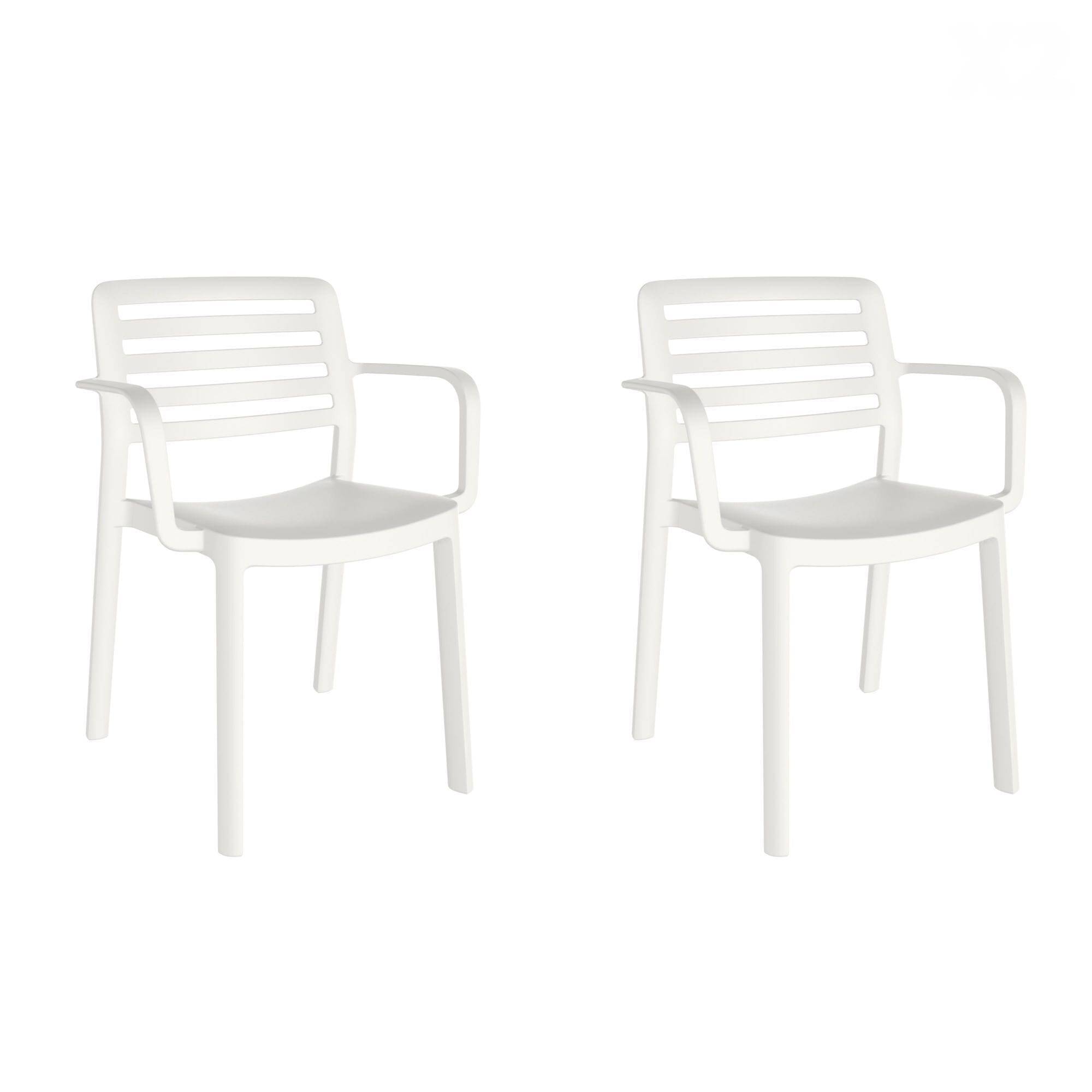 Set 2 fauteuils intérieur, extérieur blanc WIND garbar