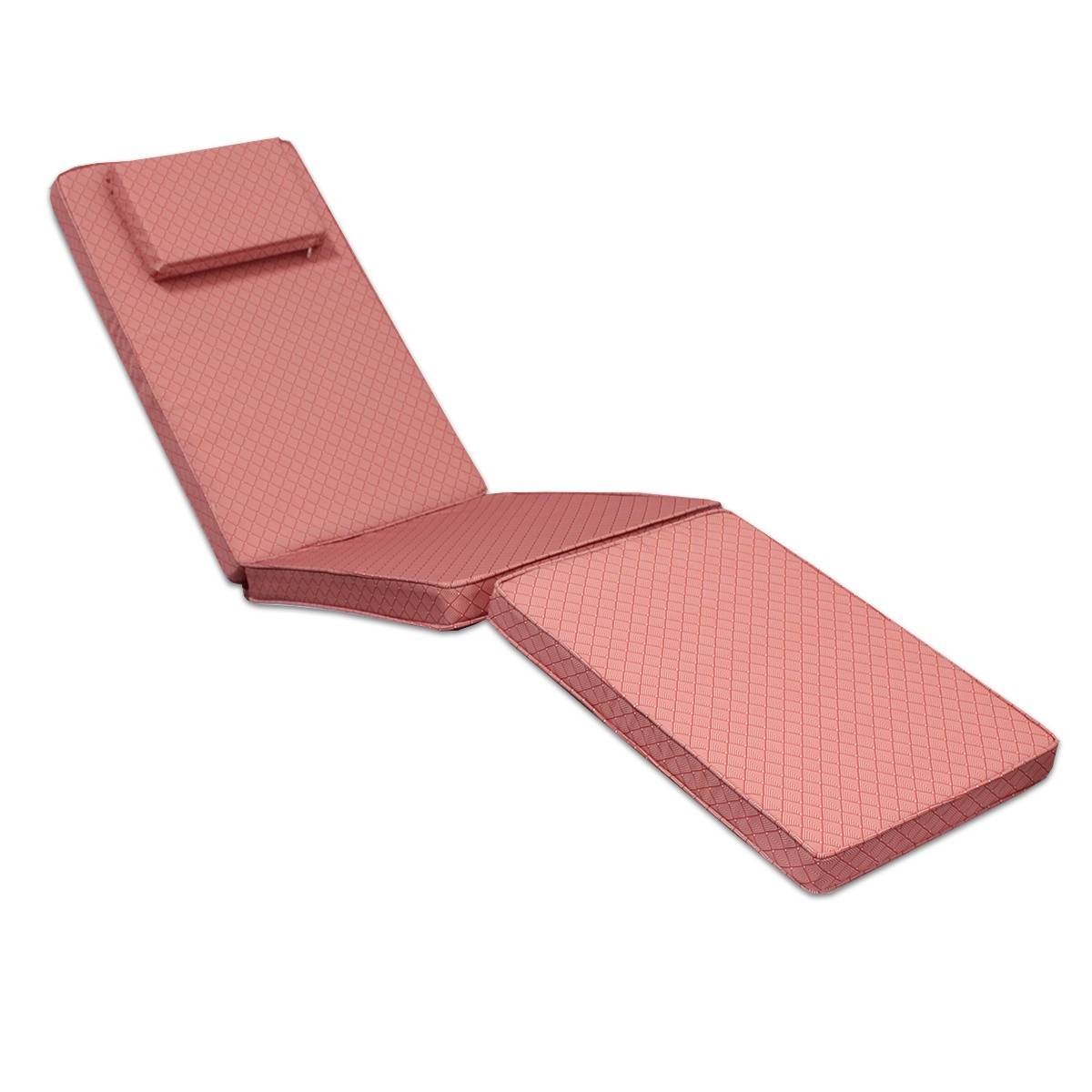 Matelas à motifs corail/blanc pour chaise longue - TECK'Attitude - Image 1