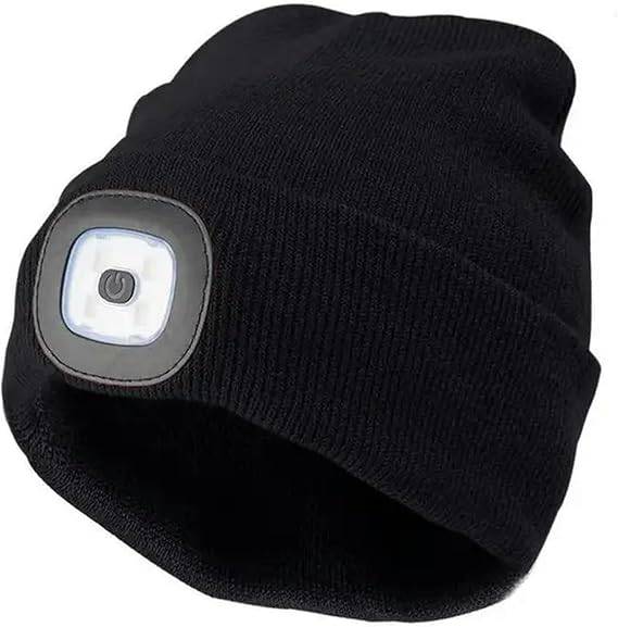 Bonnet avec lampe LED noir - IntiMe - Image 1
